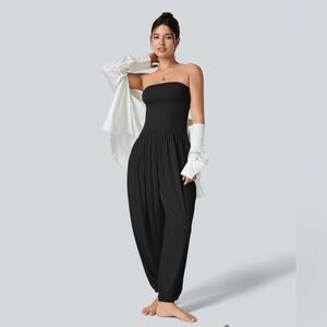 HALARA Black Strapless Jumpsuit